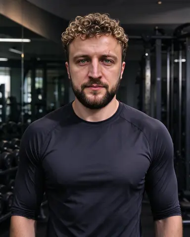 Чоловік у спортивному одязі в спортзалі